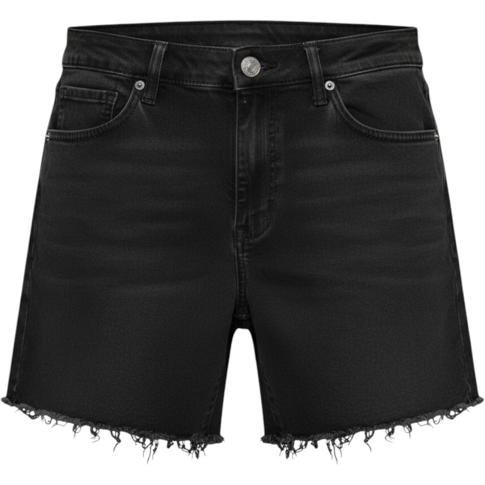 American Eagle Black Denim Cutoff Shorts Women Size 16 Frayed Hem Stretch